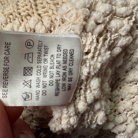 Miracle Womens M Cream Textured Hoodie Knit‎ Pullover Cozy Sherpa Style Sweater - Picture 8 of 9